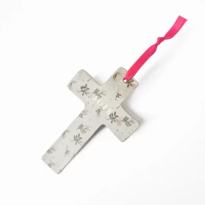 Croix murale pink berry