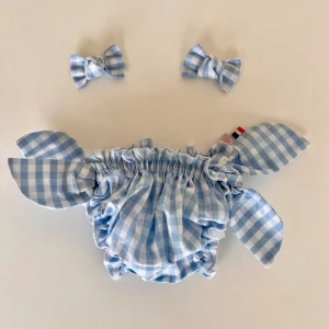 Maillot de bain en vichy bleu ciel